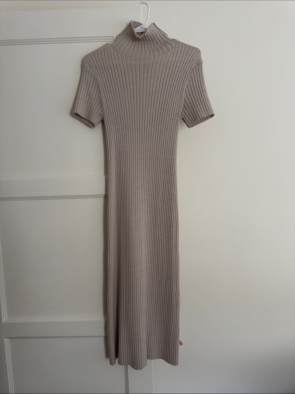 Staud ribbed wool blend turtleneck dress